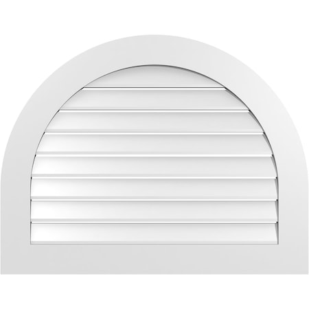 Ekena Millwork Round Top Surface Mount PVC Gable Vent: Functional, w/ 3-1/2"W x 1"P Standard Frame, 36"W x 28"H GVPRT36X2801SF